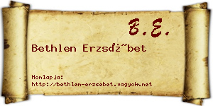Bethlen Erzsébet névjegykártya
