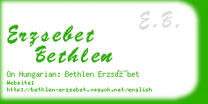 erzsebet bethlen business card